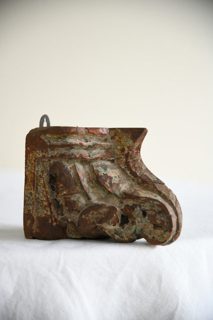 Antique Polychrome Candle Wall Sconce