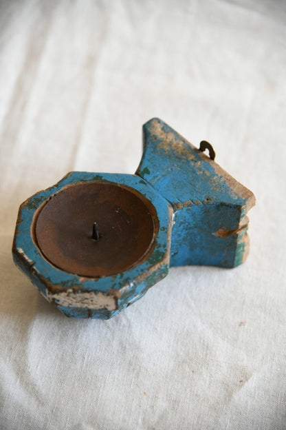 Antique Carved Wooden Candle Sconce