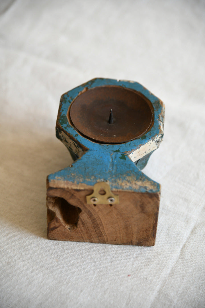 Antique Carved Wooden Candle Sconce