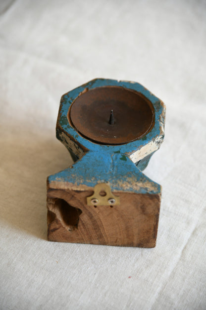Antique Carved Wooden Candle Sconce