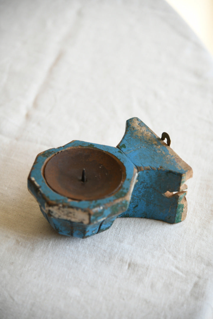 Antique Carved Wooden Candle Sconce