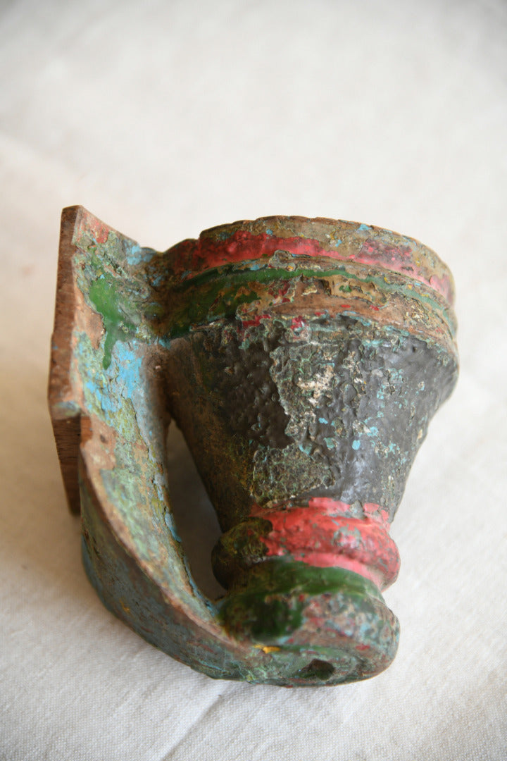 Antique Carved Wooden Wall Sconce