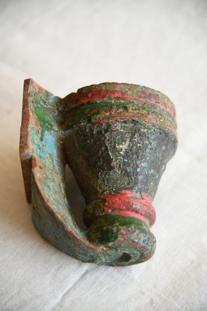 Antique Carved Wooden Wall Sconce