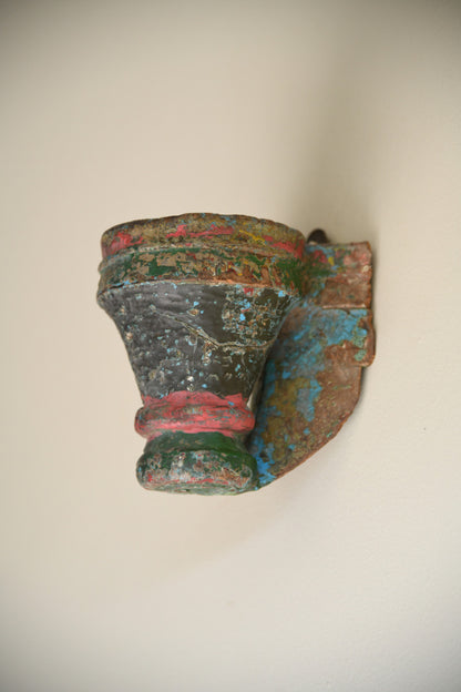 Antique Carved Wooden Wall Sconce