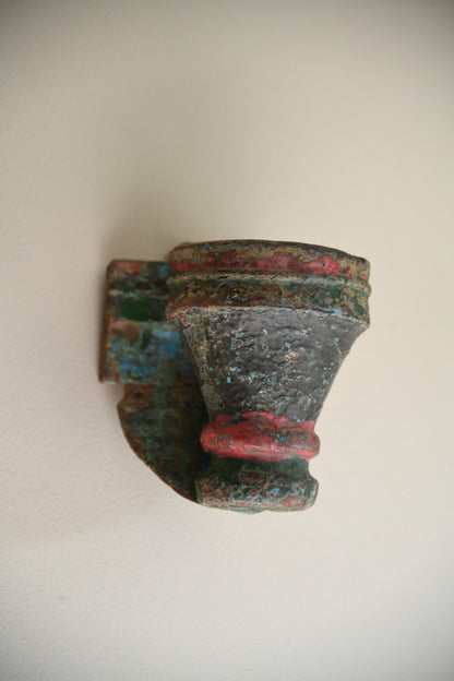 Antique Carved Wooden Wall Sconce