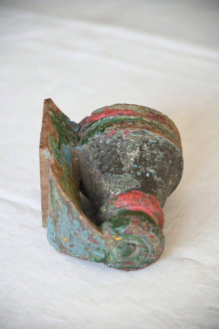 Antique Carved Wooden Wall Sconce