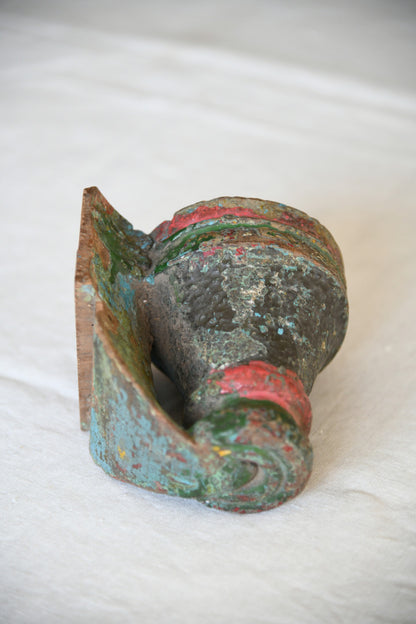 Antique Carved Wooden Wall Sconce
