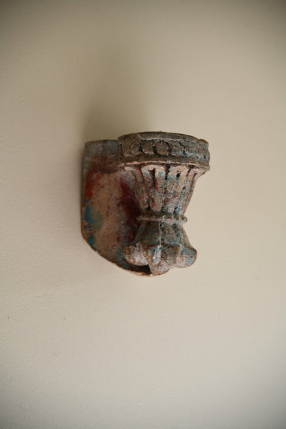 Antique Carved Wooden Candle Sconce