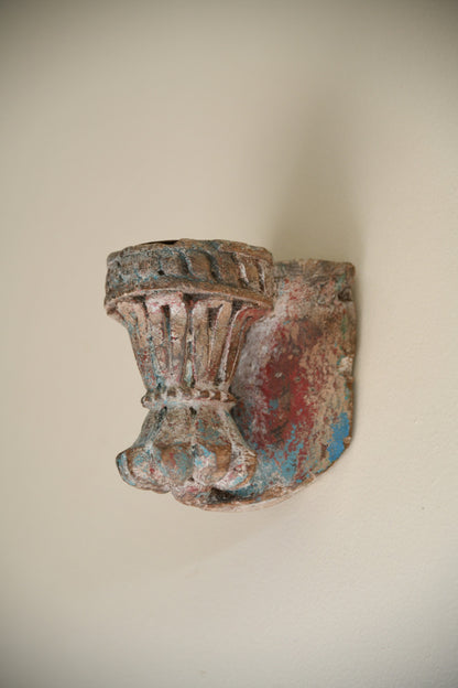 Antique Carved Wooden Candle Sconce