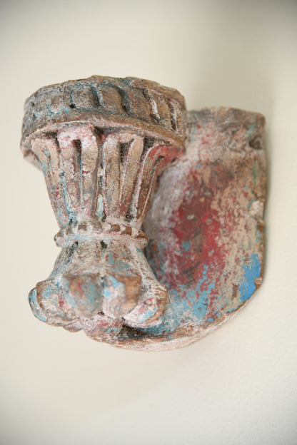 Antique Carved Wooden Candle Sconce