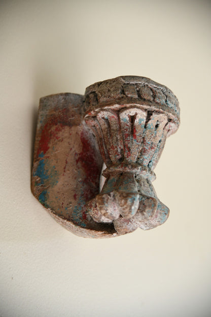 Antique Carved Wooden Candle Sconce