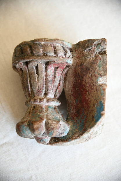 Antique Carved Wooden Candle Sconce