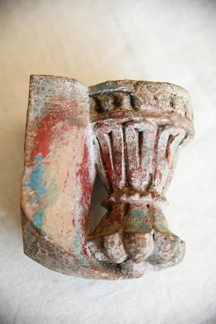 Antique Carved Wooden Candle Sconce