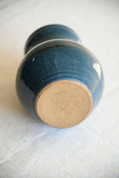 Cricklade Pottery Blue Glazed Vase
