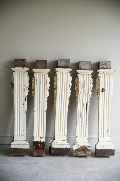 Set of 5 Antique Carved Teak Corbels