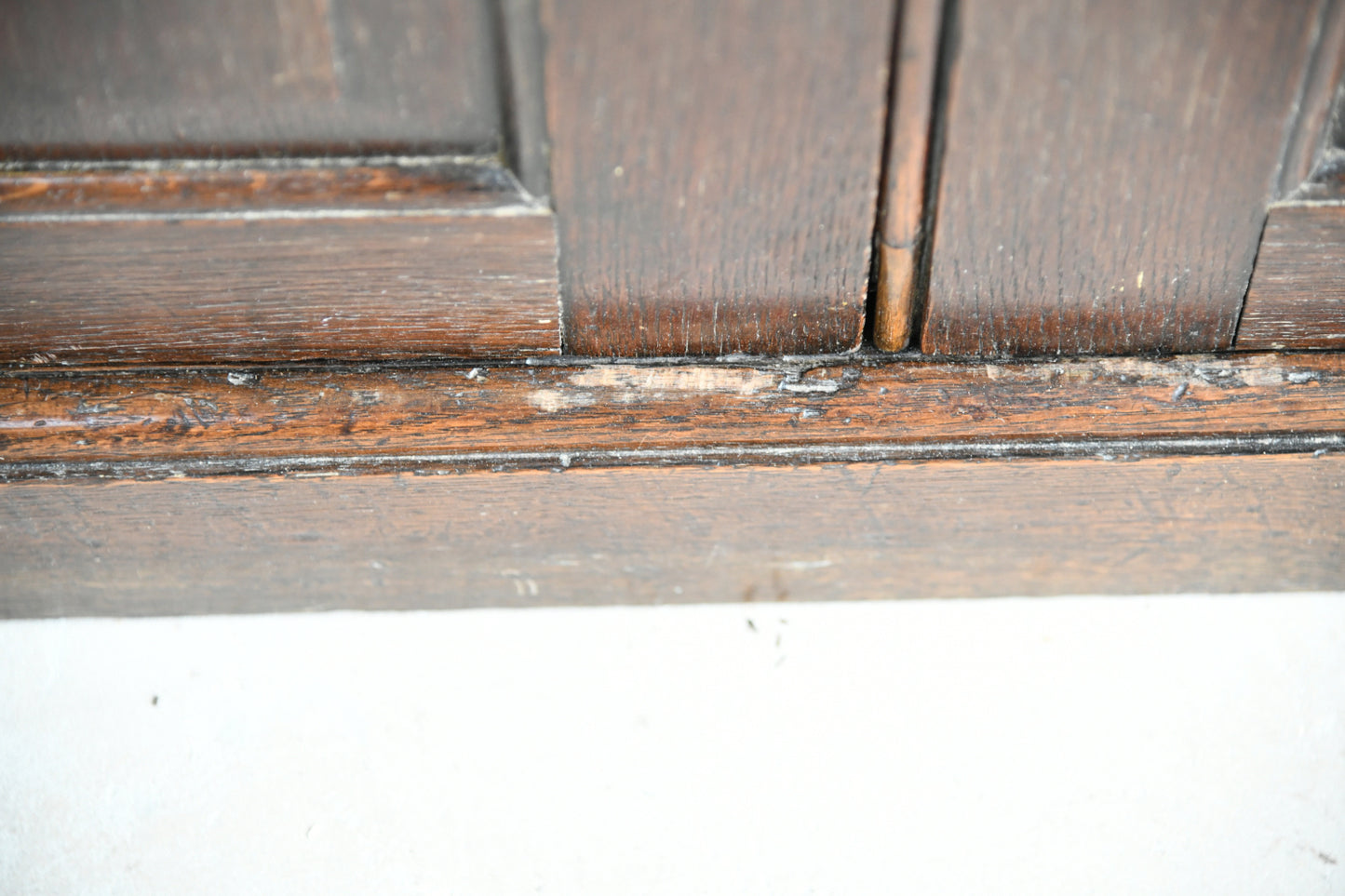 Antique Oak Panelled Two Door Cupboard Linen Press