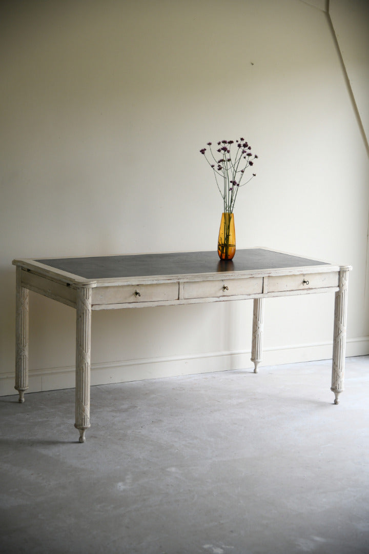 Early 20th Century Gustavian Style Painted Extending Writing Table