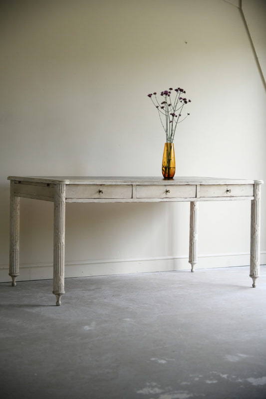 Early 20th Century Gustavian Style Painted Extending Writing Table