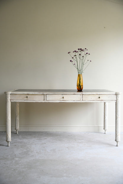 Early 20th Century Gustavian Style Painted Extending Writing Table
