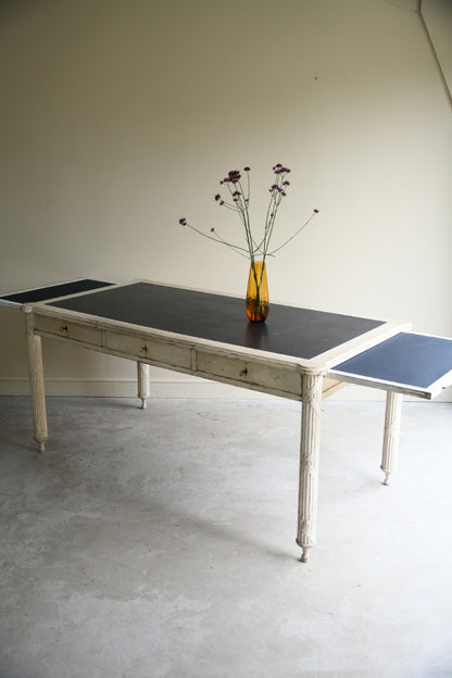 Early 20th Century Gustavian Style Painted Extending Writing Table