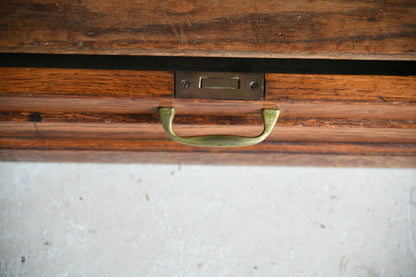 Vintage Oak Tambour Front Filing Cabinet