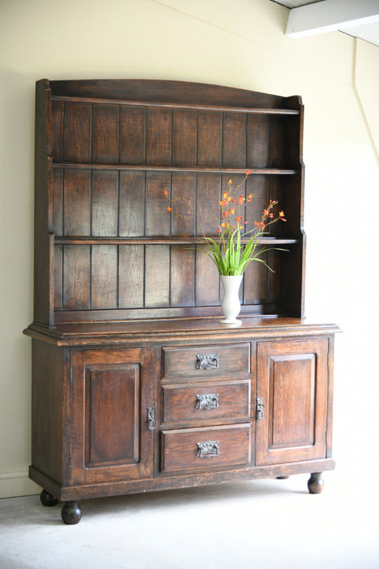 Antique Oak Welsh Dresser with Plate Rack