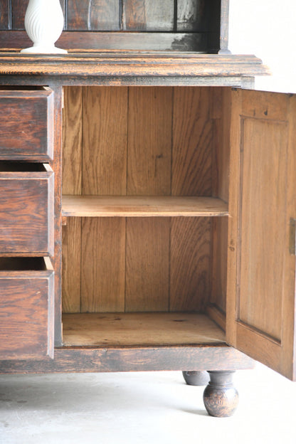 Antique Oak Welsh Dresser with Plate Rack