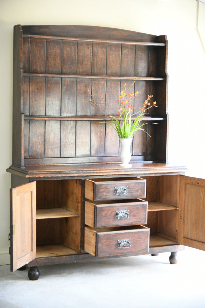 Antique Oak Welsh Dresser with Plate Rack