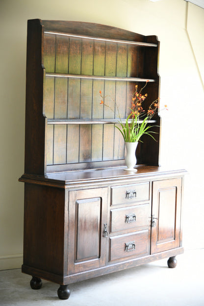 Antique Oak Welsh Dresser with Plate Rack