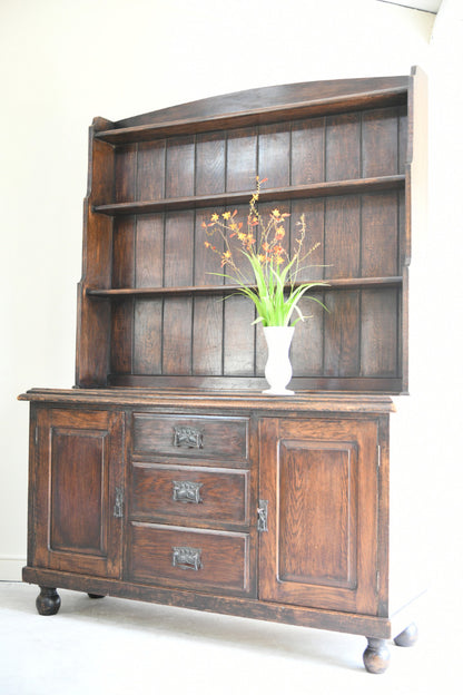 Antique Oak Welsh Dresser with Plate Rack