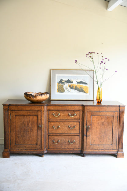 Georgian Oak Dresser Base with Fluted Corners