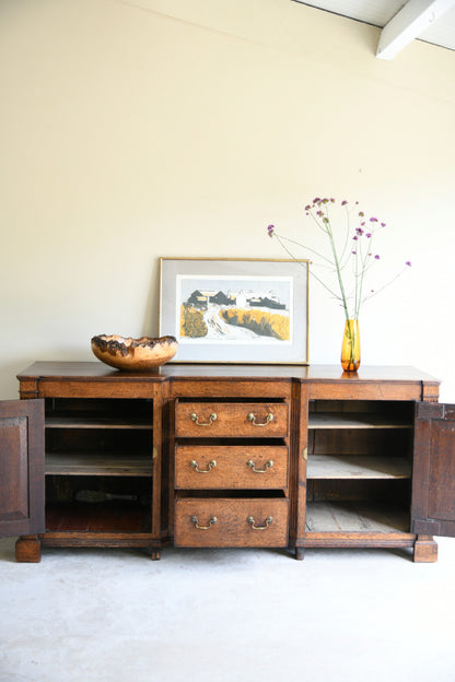 Georgian Oak Dresser Base with Fluted Corners