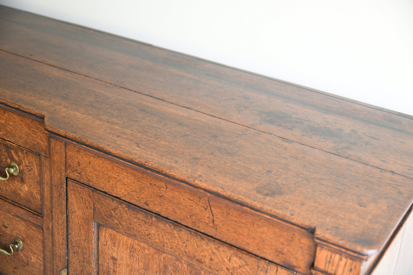 Georgian Oak Dresser Base with Fluted Corners