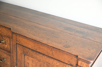 Georgian Oak Dresser Base with Fluted Corners