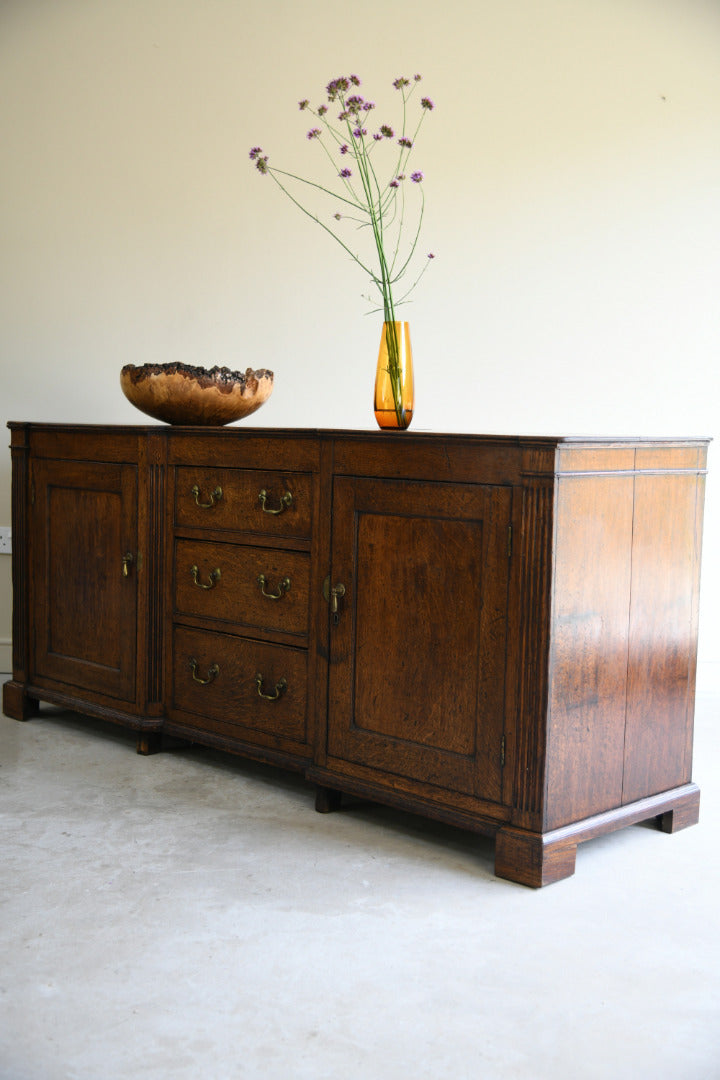 Georgian Oak Dresser Base with Fluted Corners