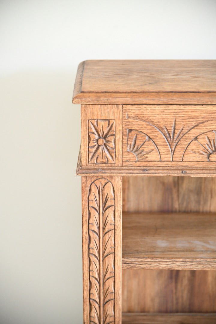 Victorian Carved Oak Open Bookcase