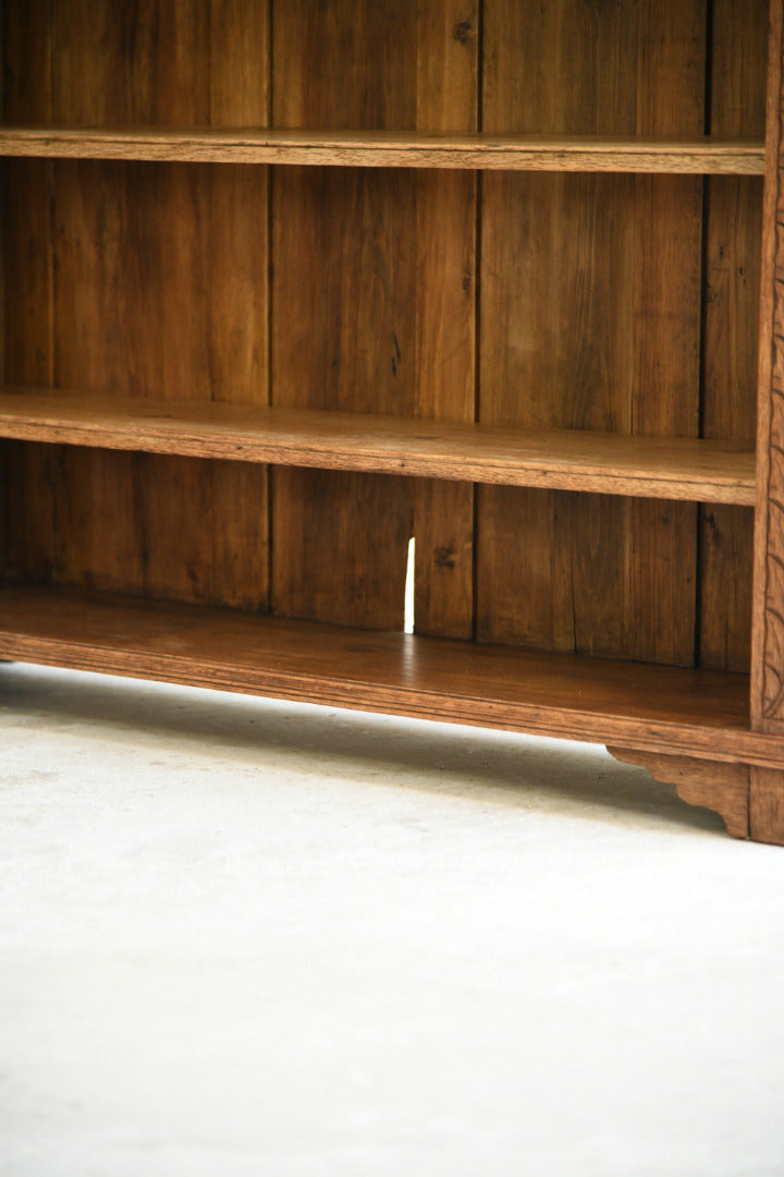 Victorian Carved Oak Open Bookcase