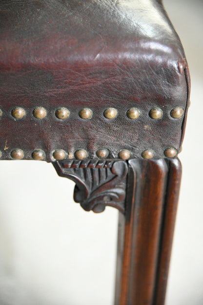 Set of 6 + 1 Victorian Mahogany Chippendale Style Dining Chairs