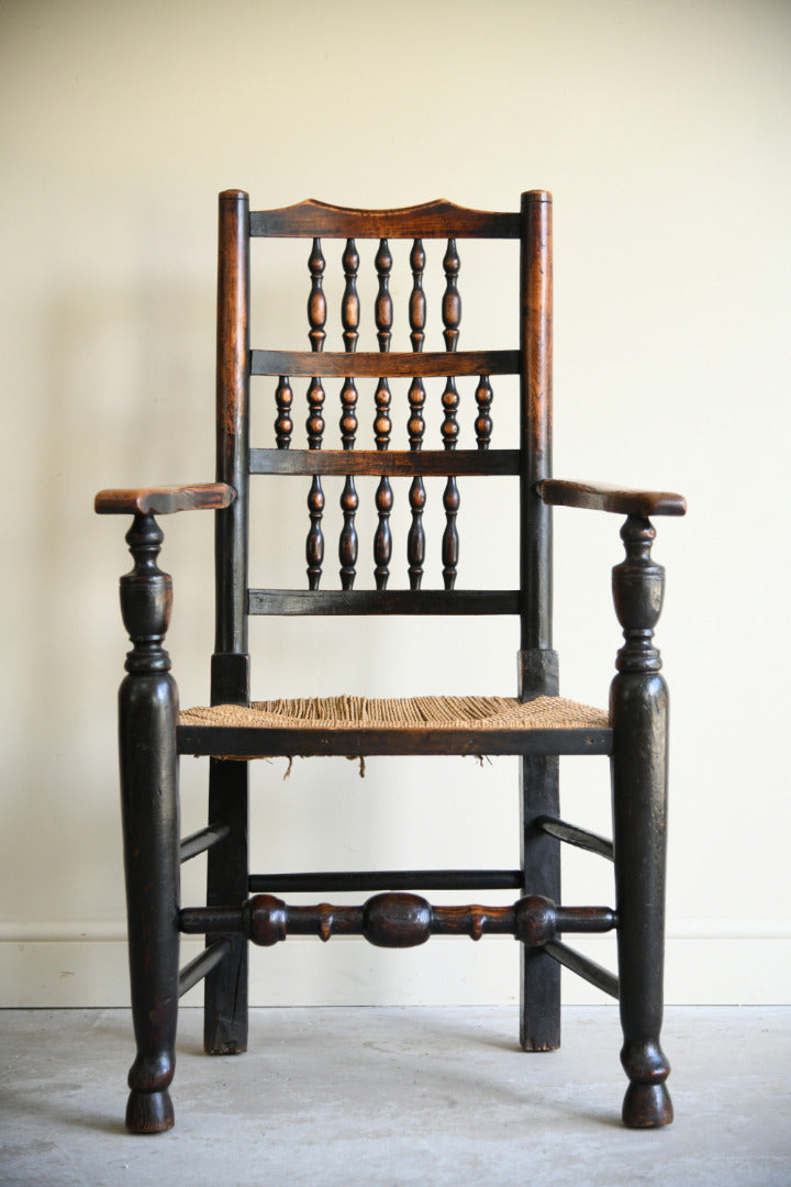 Antique Oak Spindle Back Armchair