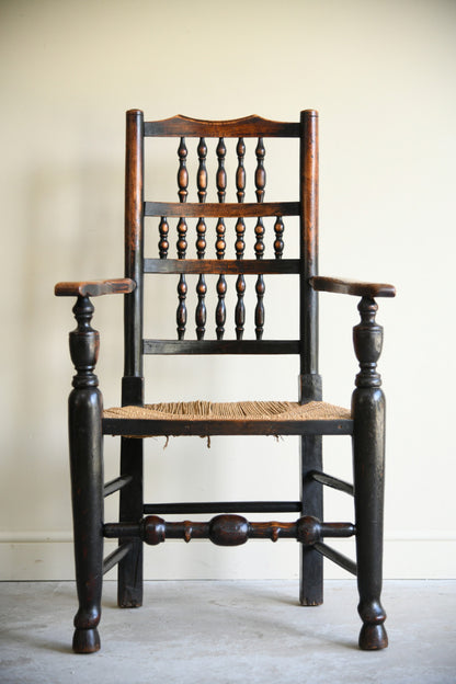 Antique Oak Spindle Back Armchair