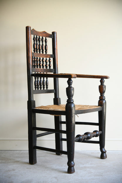 Antique Oak Spindle Back Armchair
