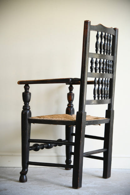 Antique Oak Spindle Back Armchair