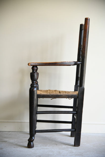 Antique Oak Spindle Back Armchair
