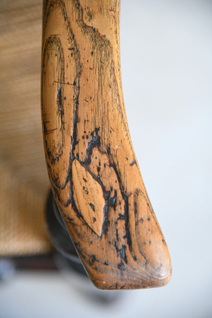 Antique Oak Spindle Back Armchair