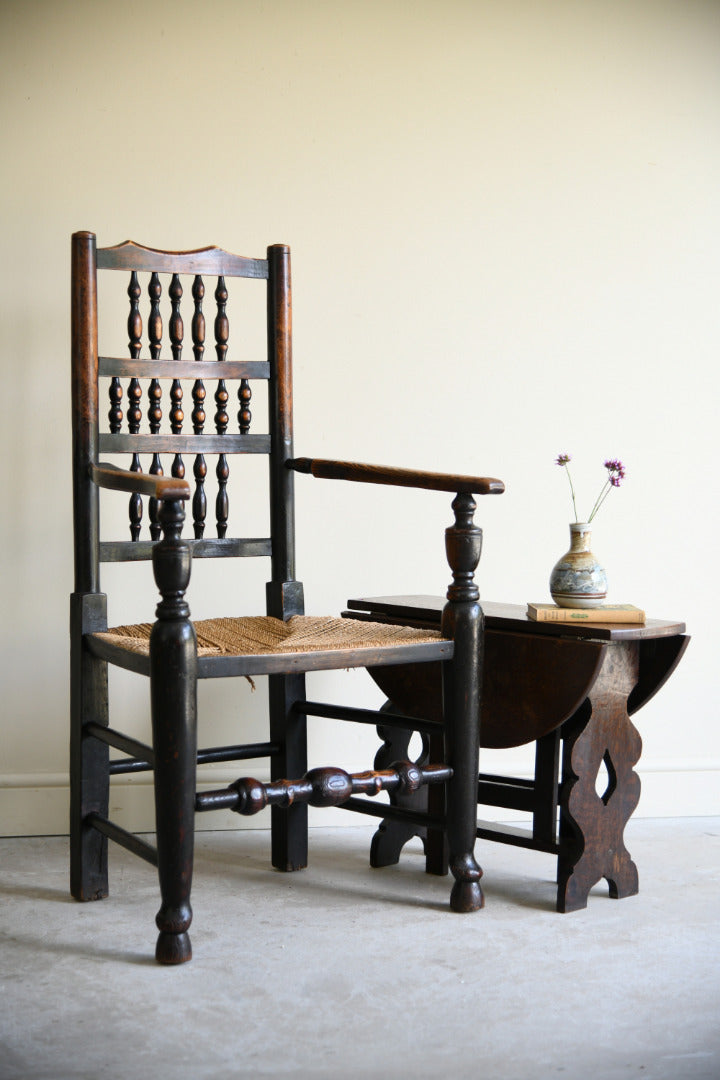 Antique Oak Spindle Back Armchair