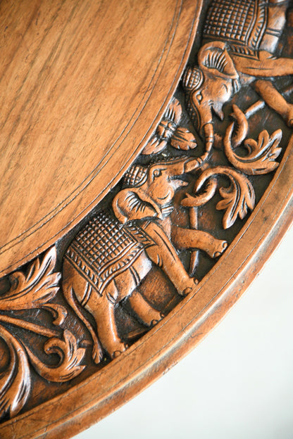 Anglo Indian Carved Elephant Occasional Table