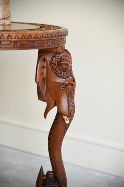 Anglo Indian Carved Elephant Occasional Table