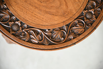 Pair Anglo Indian Carved Elephant Occasional Tables