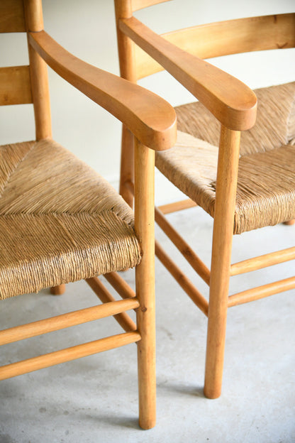 Pair of Ladder Back Armchairs, Style of Charlotte Perriand