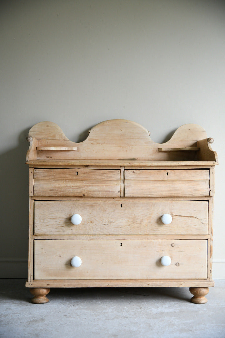 19th Century Stripped Pine Washstand Chest